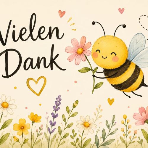 Dankkarte mit Biene
