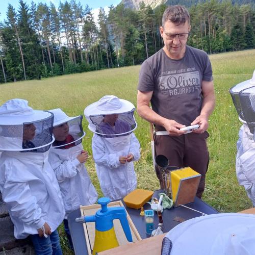 Kinder beim Bienenvortrag